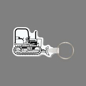 Key Ring & Punch Tag W/ Tab - Small Bulldozer
