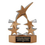 Blank Gold Cheerleader 5-Star Award (8 3/8