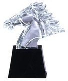 Custom At Full Speed Optical Crystal Horse Award - 12 1/2