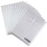 Custom Vertical Clear Plastic A4 File Envelope with Drawstring, 9 7/8