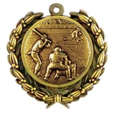 Custom Stock Baseball Medal w/ Wreath Edge (1 1/2