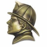 Blank Antique Brass Hand Painted Resin Fireman Head Plaque Mount (7 3/4
