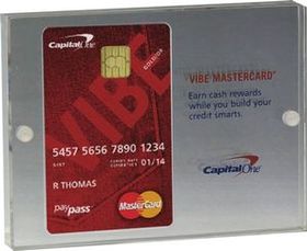 Custom Clear Acrylic Credit Card Entrapment (3 3/4" x 5" x 3/4") Laser engraved