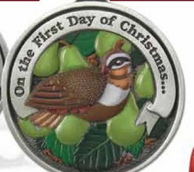 Custom Twelve Days Of Christmas Gallery Print Full Size Ornament (Day 10 - Ten Lords-A-Leaping), 2.25" Diameter