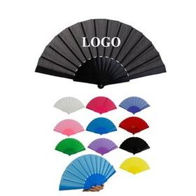 Custom Plastic Folding Hand Fan, 16 1/2" L x 9" W