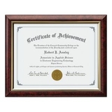 Custom Trent Certificate Frame - Rosewood/Gold 81/4