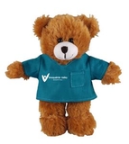 Custom Soft Plush Mocha Teddy Bear in Scrub Shirt 12