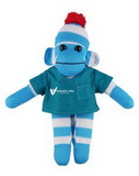 Custom Blue Sock Monkey (Plush) in Scrub Shirt 10