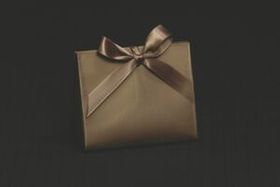 Custom Chocolate Brown Purse Style Gift Bag (4.5"x2"x3.75")