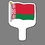 Custom Hand Held Fan W/ Full Color Flag of Belarus, 7 1/2" W x 11" H, Price/piece
