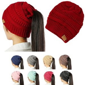 Custom Winter Knitted Women Hat, 9 1/2" L x 7 5/6" H