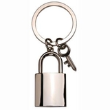 Custom Charm Key & Lock Key Chain (Engraved), 1 5/8