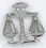 Custom Silver Scale of Justice Stock Cast Pin, Price/piece