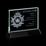 Custom Jade Walkerton Award w/ Rosewood or Black Wood Base (5