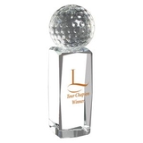 Custom Crystal Golf Ball Trophy, 1 7/8