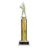 Custom Silver Splash Column Trophy w/Figure Mount (13 1/2