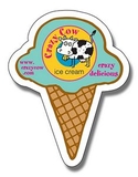 Custom Stock 25 Mil Ice Cream Cone Shape Magnet (2.25