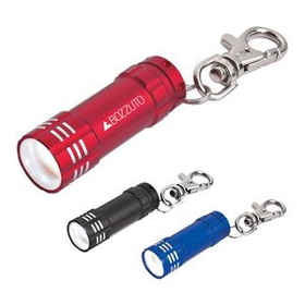 Custom Mini Aluminum LED Flashlight With Key Clip, 2" H