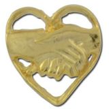 Custom Heart and Hand Lapel Pin, 5/8