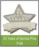 Custom 25 Years of Service Pin