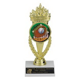 Custom Torch Trophy w/2" Medallion Insert Space (7")