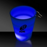 Custom 2 Oz. Blue Neon Look Shot Glass w/ J-Hook