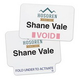 Blank Thermal-Printable ONEstep Quick-Tab Expiring Badges for VMS System, 2 13/16