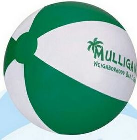 Custom 16" Inflatable Alternating Green & White Beach Ball