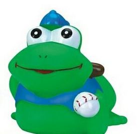 Custom Rubber "At Bat" Baseball Frog Toy