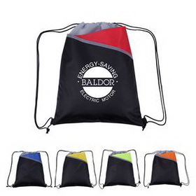Custom Tri-Tone Drawstring Backpack, 13.50" L x 16.5" W
