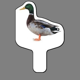 Custom Hand Held Fan W/ Full Color Mallard Duck, 7 1/2" W x 11" H