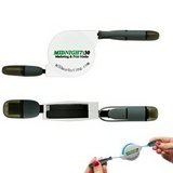 Custom 2 In 1 USB Retractable Phone Charging Cable, 4 11/16
