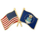 Blank U.S. And Air Force Flag Pin, 1 1/8