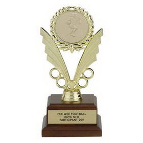 Custom Wood Base Trophy w/Riser (8")