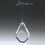 Custom Teardrop Shaped Crystal Ornament, 2 1/8" W X 3" H X 1/4" D, Price/piece