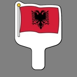 Custom Hand Held Fan W/ Full Color Flag of Albania, 7 1/2