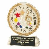 Custom Music General Stone Resin Trophy w/ Engraving Plate
