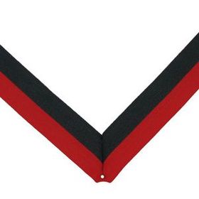 Blank Rp Series Domestic Neck Ribbon W/Eyelet (Red/Black), 30" L X 1 3/8" W
