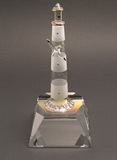 Custom 116-10503  - Crystal Lighthouse/Seagull Award on Slanted Clear Optic Crystal Base