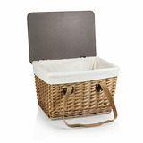 Custom Canasta Grande Willow Basket w/ Removable Lid and Double Handles