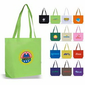 Custom Logo Tote Bag, PROMO OPEN TOTE, Resusable Grocery bag, Grocery shopping bag, Travel Tote, 17.75" L x 14.25" W x 4" H
