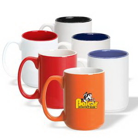 Coffee mug, 15 oz. El Grande Ceramic Mug (Two Tone), Personalised Mug, Custom Mug, Advertising Mug, 4.5" H x 3.25" Diameter x 3.25" Diameter
