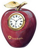Custom Marble Apple Clock with Gold Leaf