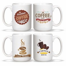 Coffee mug, 15 oz. El Grande Ceramic Mug (White), Personalised Mug, Custom Mug, Advertising Mug, 4.5" H x 3.25" Diameter x 3.25" Diameter