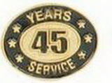 Custom Stock Die Struck Pin (45 Years Service)