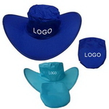 Custom 190T Polyester Foldable Cowboy Hat, 3 1/2