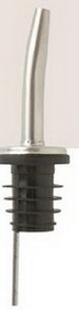 Custom 2 Piece Stainless Steel Long Neck Fast Pourers W/ Plastic Cork, 4 3/4" H X 1 1/4" Diameter