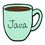 Blank Java Coffee Mug Pin, 3/4" W x 11/16" H, Price/piece