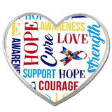 Blank Autism Heart Words Pin, 1