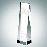 Custom Wedge Optical Crystal Tower Award (Small), 8